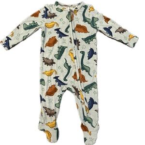 NWT Angel Dear Bamboo Dinosaur 2-Way Zipper Footie, 3-6 months